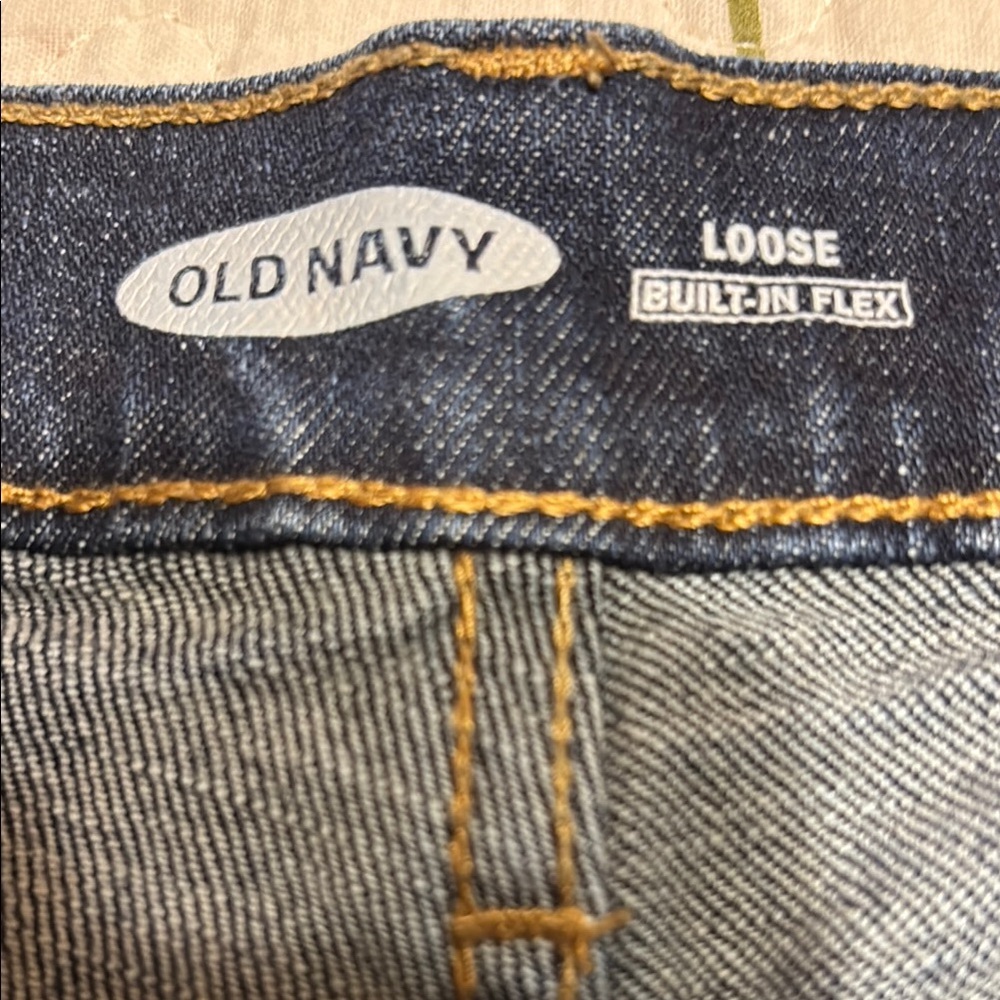 Old Navy Men's Loose w/built in flex Blue Jeans 38x32”